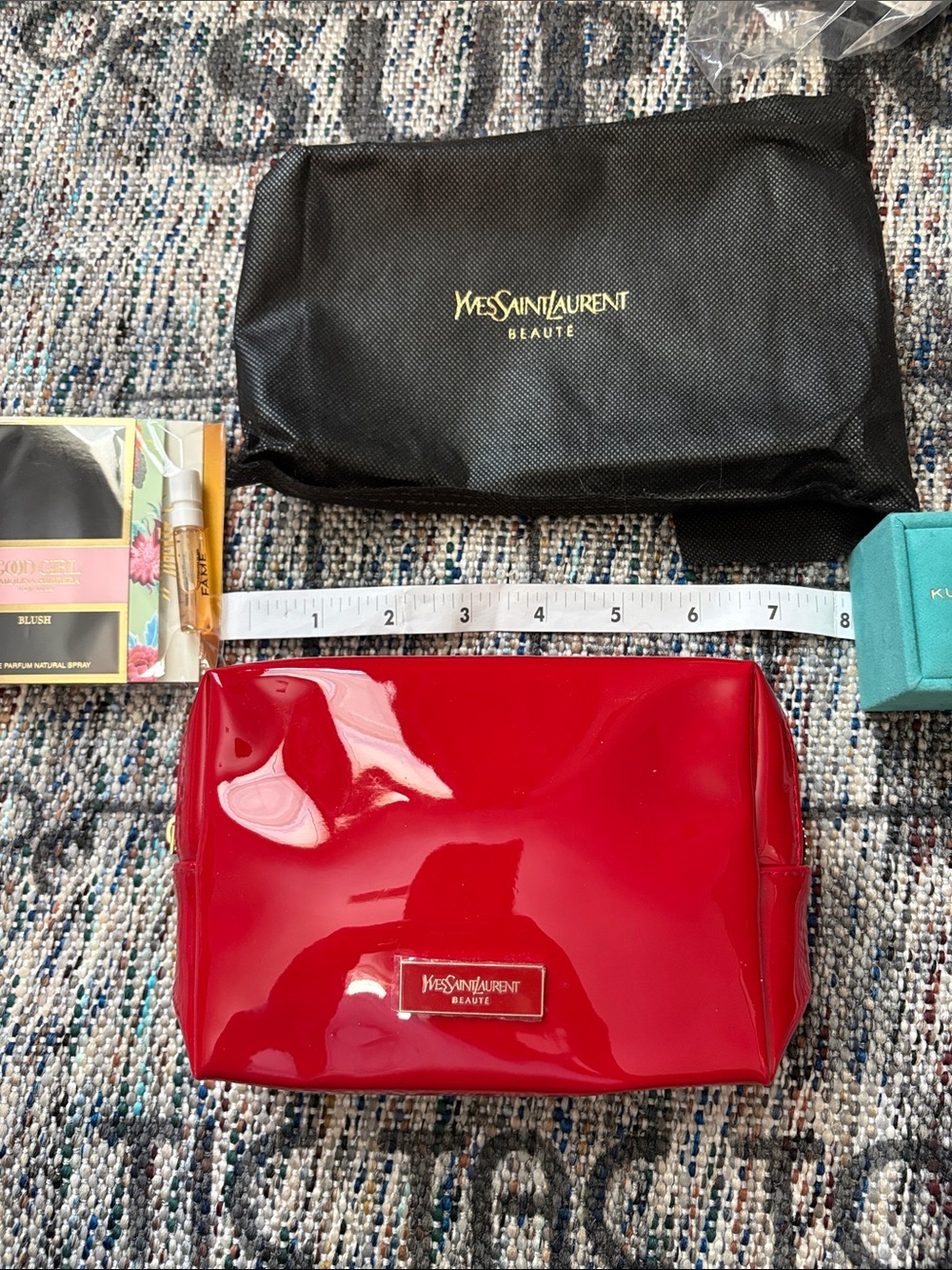 Yves Saint Laurent Red Patent Cosmetic Pouch